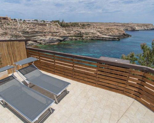 Vista sul mare di Cala Creta dal Relais Isole del Sud a Lampedusa