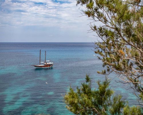 Vista sul mare di Cala Creta dal Relais Isole del Sud a Lampedusa